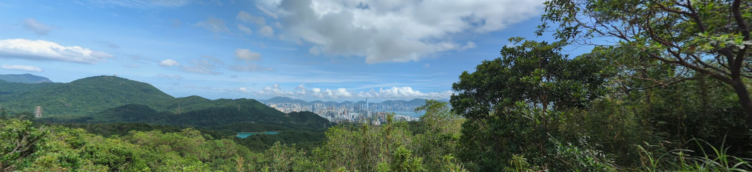Hong Kong mountains and cityscape